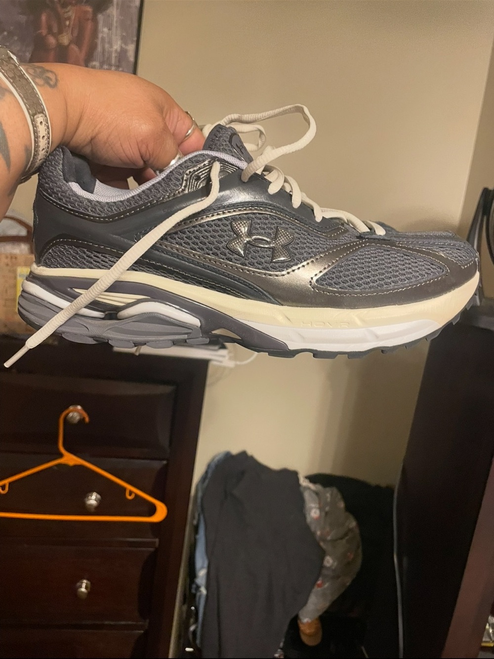 Under Armour Men's Gray Mesh Athletic Sneakers with White Accents